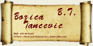 Božica Tančević vizit kartica